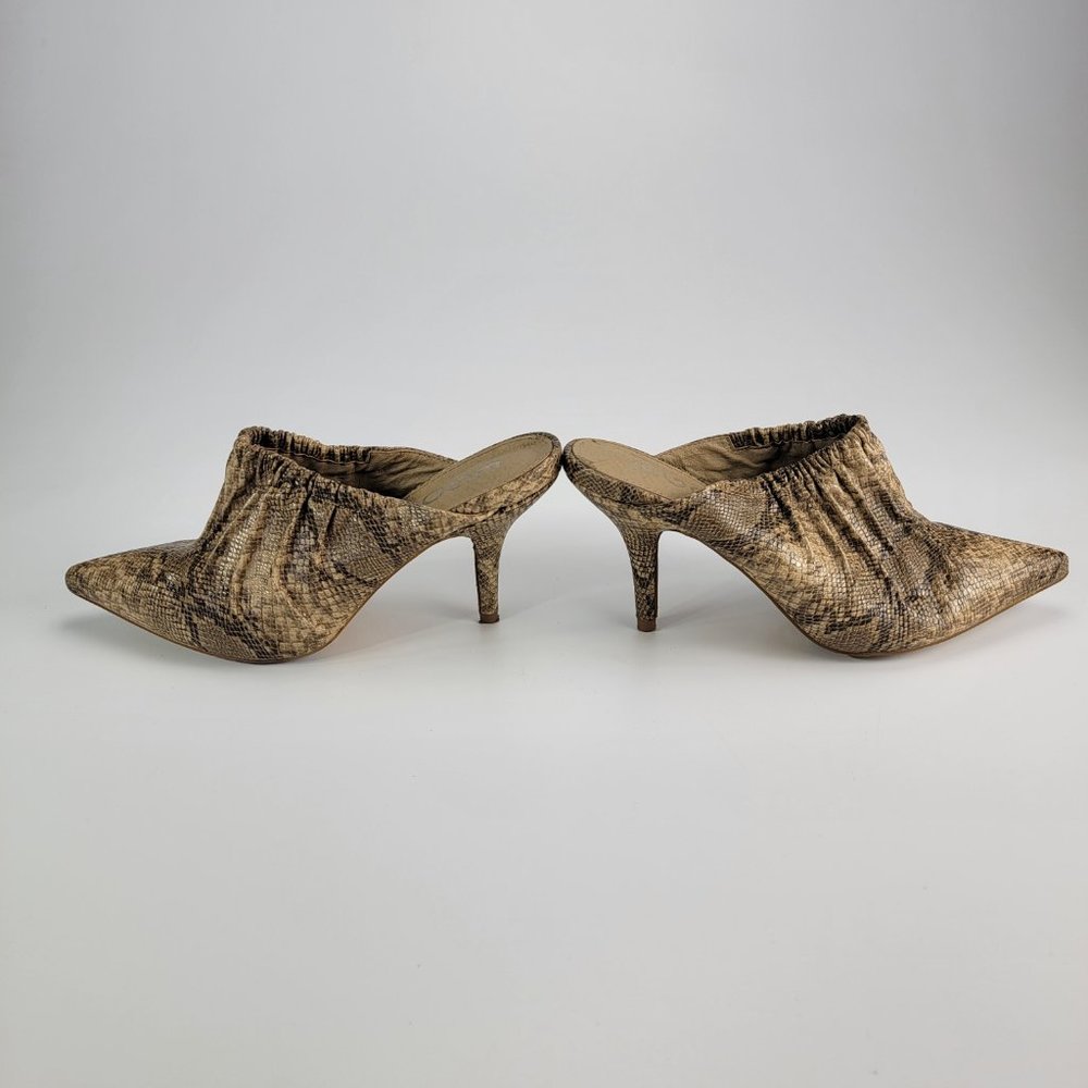 Ego Snakeskin High Heel Mules